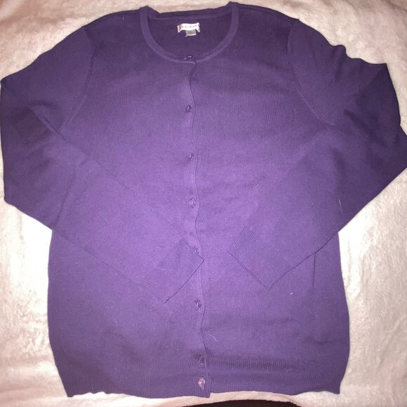 Croft & Barrow Classic Button Front Cardigan Sweater NWT, M, Grape Purple - Picture 1 of 3